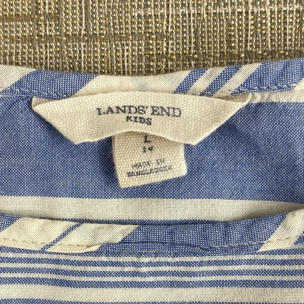 Lands End blue white